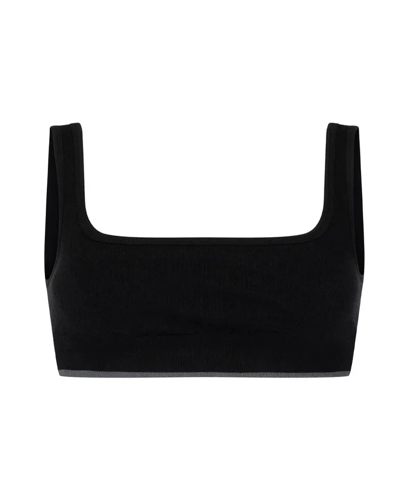 Black Nagnata Classic Wool Bralet - Timeless and Chic
